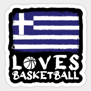 Greece Loves Basketball Sticker